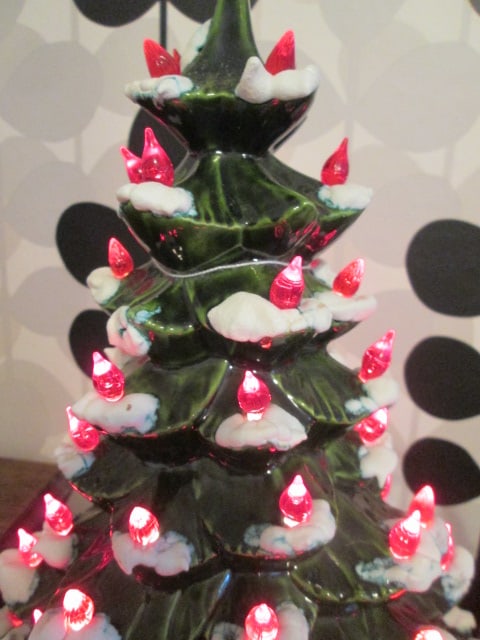 Snow Capped Bough Ceramic Christmas Tree with Music Box Base - 6