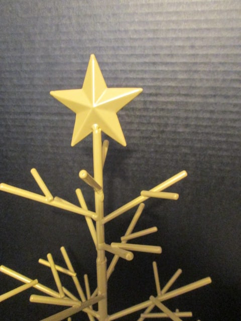 Gold Tone Metal Christmas Advent Tree, Lead Crystal Snowman Figure and - 6