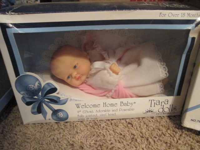 Plush Animals, Baby Dolls in Original Boxes and Hand Crafted Folk Art Dolls - 3