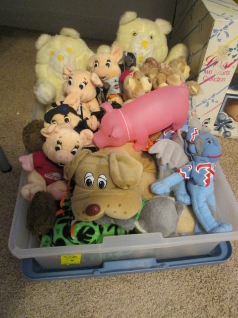 Plush Animals, Baby Dolls in Original Boxes and Hand Crafted Folk Art Dolls - 5