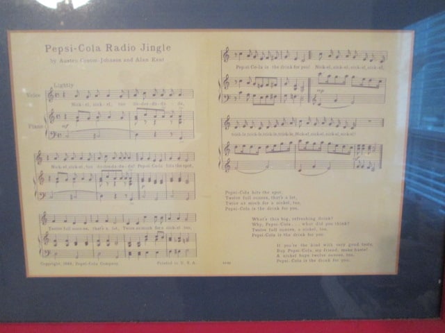 Framed and Matted "The Pepsi-Cola Jingle" Illustration and Sheet Music - 4