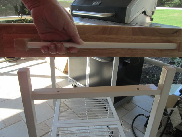 Folding Portable Butcher Block Island with Removable Folding Wire Tray - 5