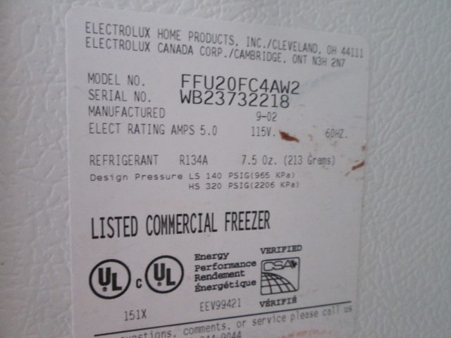 Frigidaire Frost Free Upright Commercial Freezer - 4