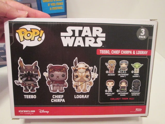 Funko POP! Star Wars Teebo, Chief Chirpa and Logray Ewok Three Pack Bobble Head Characters and - 3