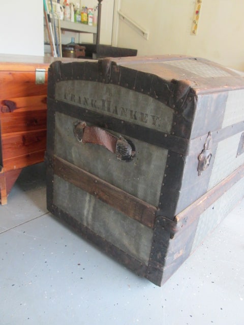Antique Dome Top Steamer Trunk - 3