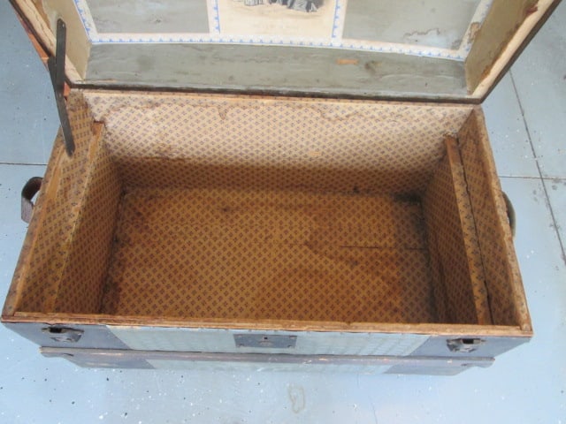 Antique Dome Top Steamer Trunk - 8