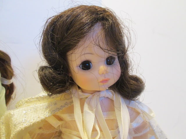 Three Victorian Style Porcelain Collector Dolls with Stands - 3
