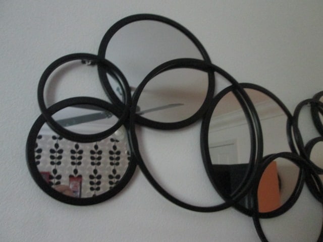 Black Metal Frame Interlacing Circle Wall Mirror - 2