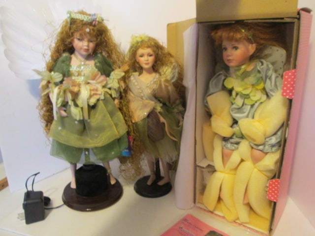 Three Porcelain Collector Fairy Themed Dolls (1 of 11)