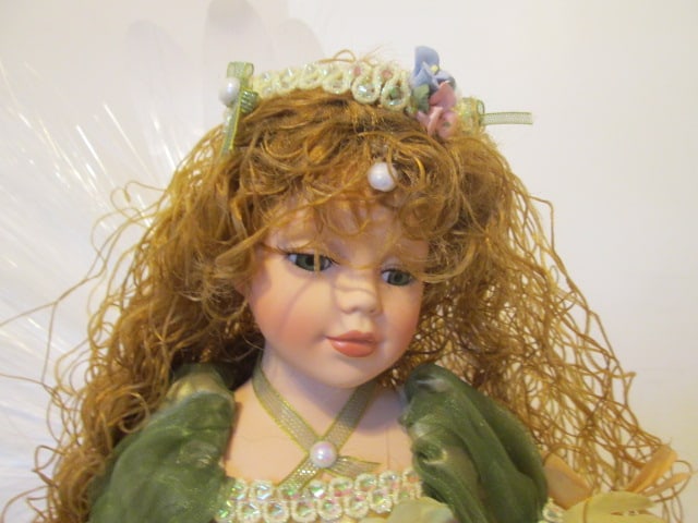 Three Porcelain Collector Fairy Themed Dolls - 8