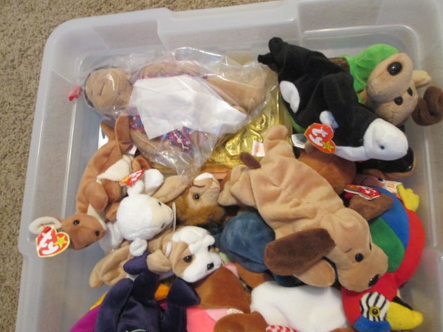 Collection of Ty Beanie Babies in Tote-Several Bears - 5