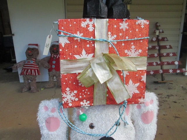Polar Bear, Present and Nutcracker Totem Style Pre-Lit Holiday Tinsel Figure - 3
