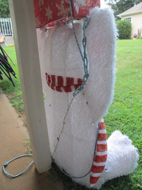 Polar Bear, Present and Nutcracker Totem Style Pre-Lit Holiday Tinsel Figure - 5