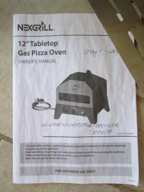 NexGrill 12" Tabletop Gas Pizza Oven with Stainless Pizza Paddle - 6