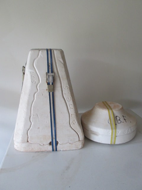 Retro Arner's #577 Ceramic Mold for Peg Christmas Tree and Base: appears to be for 18" tree, HEAVY!! Separate molds for tree and base, Local Pickup Only