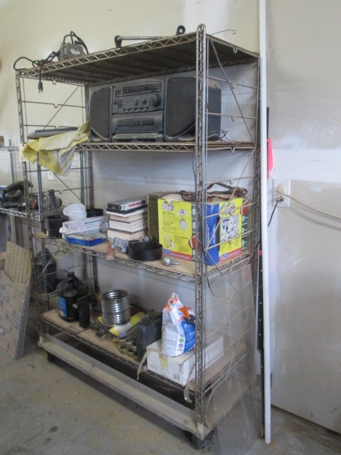 Two Wire Shelf Units and Contents - 5