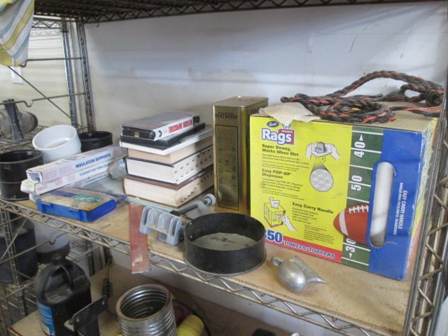 Two Wire Shelf Units and Contents - 8