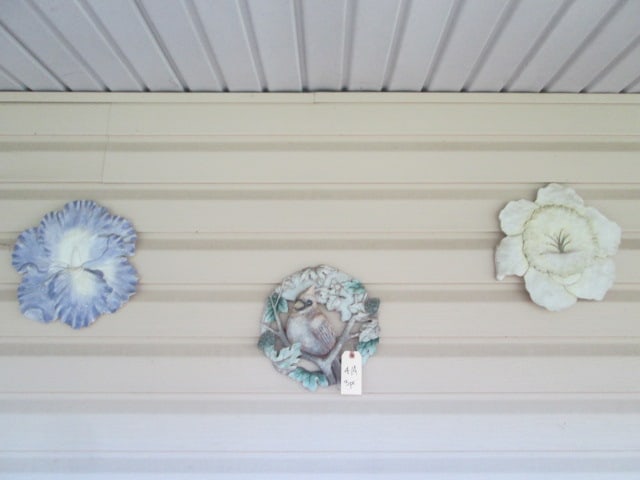Flower and Cardinal Song Bird Sculpted Resin Wall Plaques: some weathering, Local Pickup Only