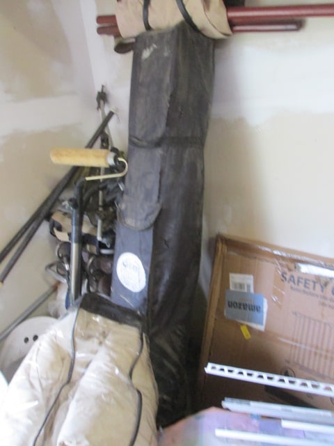 Corner Contents-Folding Lawn Chair, Comforters, Wood Side Chair, Pet Gate, etc. - 10