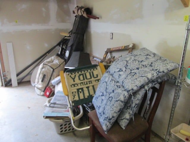 Corner Contents-Folding Lawn Chair, Comforters, Wood Side Chair, Pet Gate, etc.: See all pictures and preview, Bring Boxes-Take What You Want, Local Pickup Only