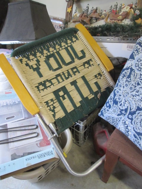 Corner Contents-Folding Lawn Chair, Comforters, Wood Side Chair, Pet Gate, etc. - 7