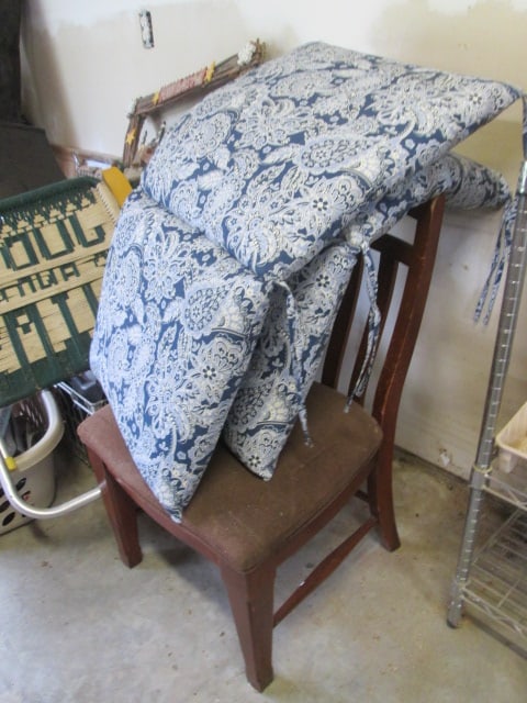 Corner Contents-Folding Lawn Chair, Comforters, Wood Side Chair, Pet Gate, etc. - 8