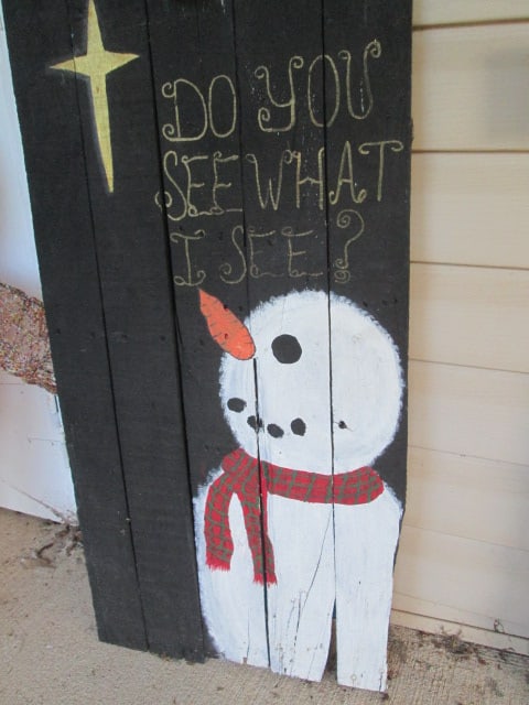 Rustic Handpainted Wood Plank Snowman A-Frame Front Porch Decoration - 2