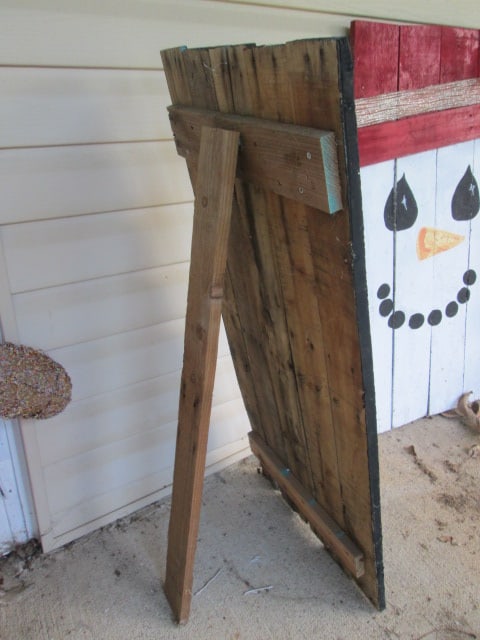 Rustic Handpainted Wood Plank Snowman A-Frame Front Porch Decoration - 3