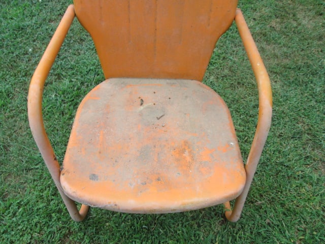 1950's Style Metal Cantilevering Patio Arm Chair - 2