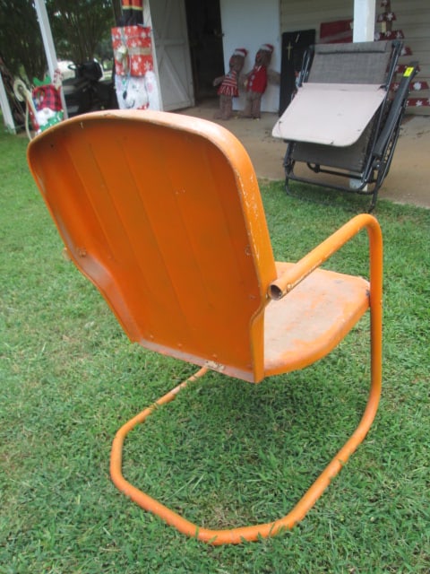 1950's Style Metal Cantilevering Patio Arm Chair - 5