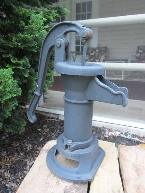 Painted Black Cast Metal Well Water Pump