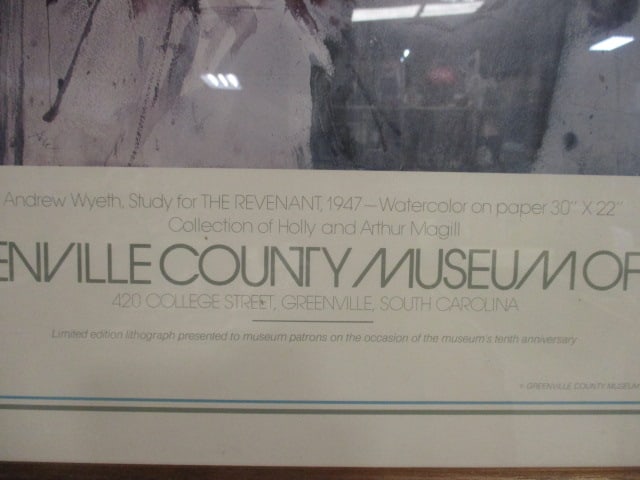 Greenville County Museum of Art "1984 - Andrew Wyeth" Lithograph Art Print - 3