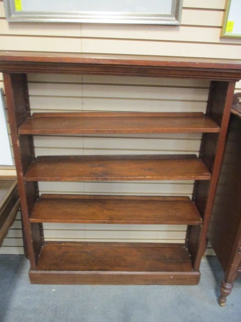 Vintage Wood 4-Shelf Open Bookcase (1 of 5)