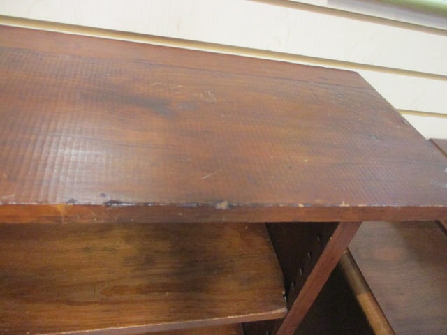 Vintage Wood 4-Shelf Open Bookcase - 4
