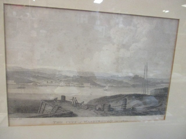 Vintage Framed and Matted "The City of Washington" Print Art - 2