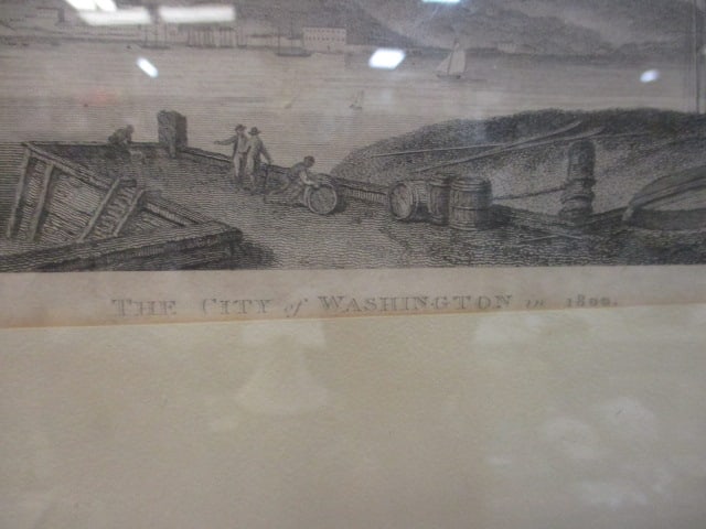 Vintage Framed and Matted "The City of Washington" Print Art - 3
