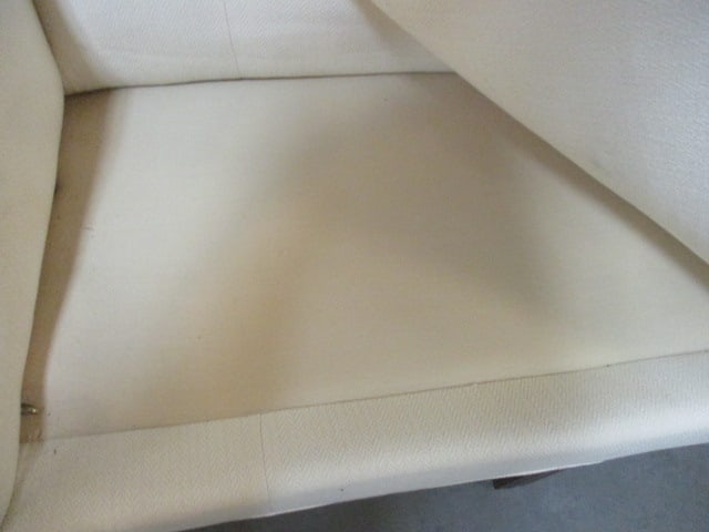 Traditional Curved Back Scroll Arm Off-White Sofa - 4