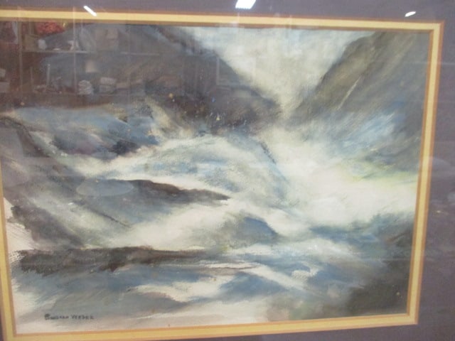 Framed and Matted Abstract Painting by Barbara Webber - Signed - 2
