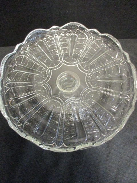 Vintage Early American Pressed Glass Cake Stand - 2