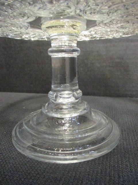 Vintage Early American Pressed Glass Cake Stand - 3