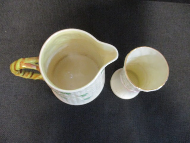 Vintage Belleek (Ireland) Vase and Small Pitcher - 2