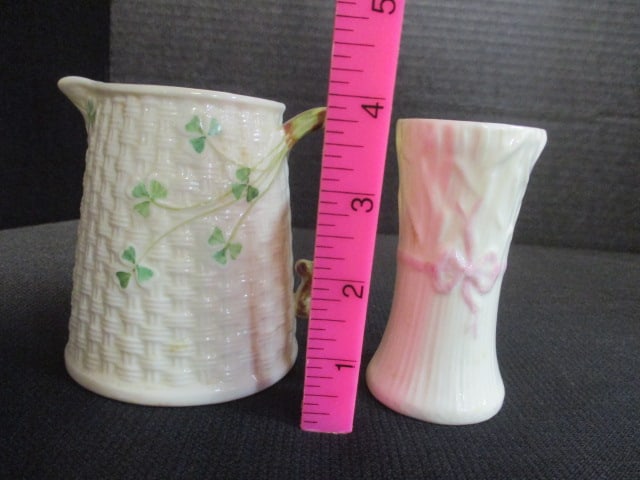 Vintage Belleek (Ireland) Vase and Small Pitcher - 8