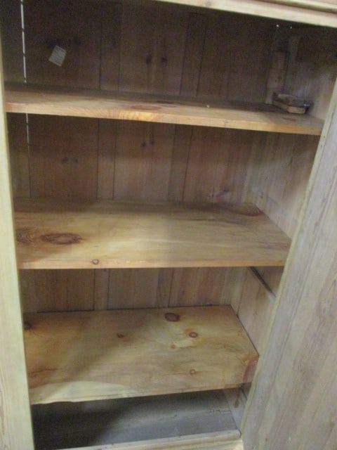 Rustic Solid Wood Wardrobe with 3 Shelves - 2