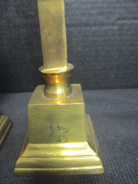 Pair of Vintage Brass Candle Holders - 2