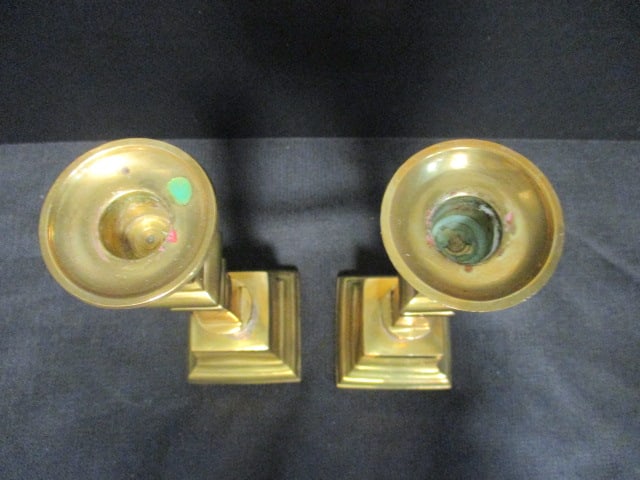 Pair of Vintage Brass Candle Holders - 4