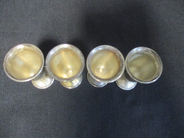 Vintage Set of 4 Towle Weighted Sterling Pedestal Cordial Cups - 2