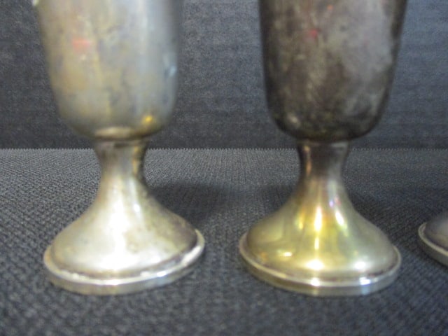 Vintage Set of 4 Towle Weighted Sterling Pedestal Cordial Cups - 3