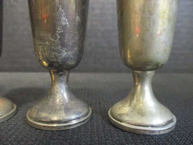 Vintage Set of 4 Towle Weighted Sterling Pedestal Cordial Cups - 4
