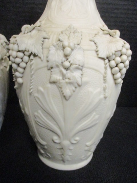 Pair of Vintage Bisque Porcelain Vases - 2