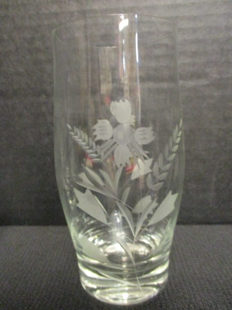 Vintage Set of 5 Etched Glasses - 3